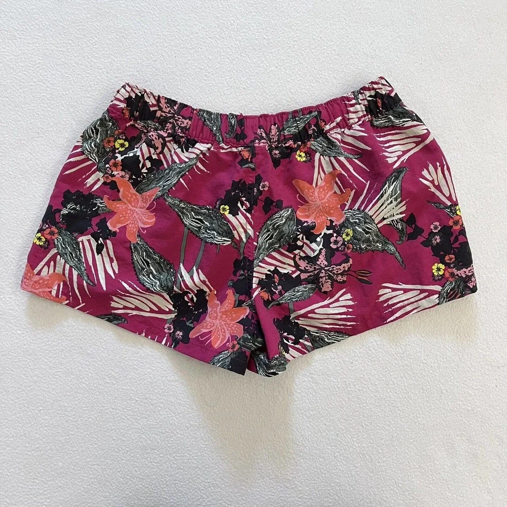Patagonia Kelp Garden Craft Pink Print Nylon Barely Baggies 2.5